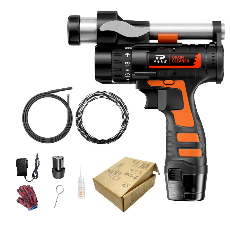 Electric Drain Auger - Electric Toilet Clog Remover High Feed Force Versatile Automatic Clamping Release for Cleaning