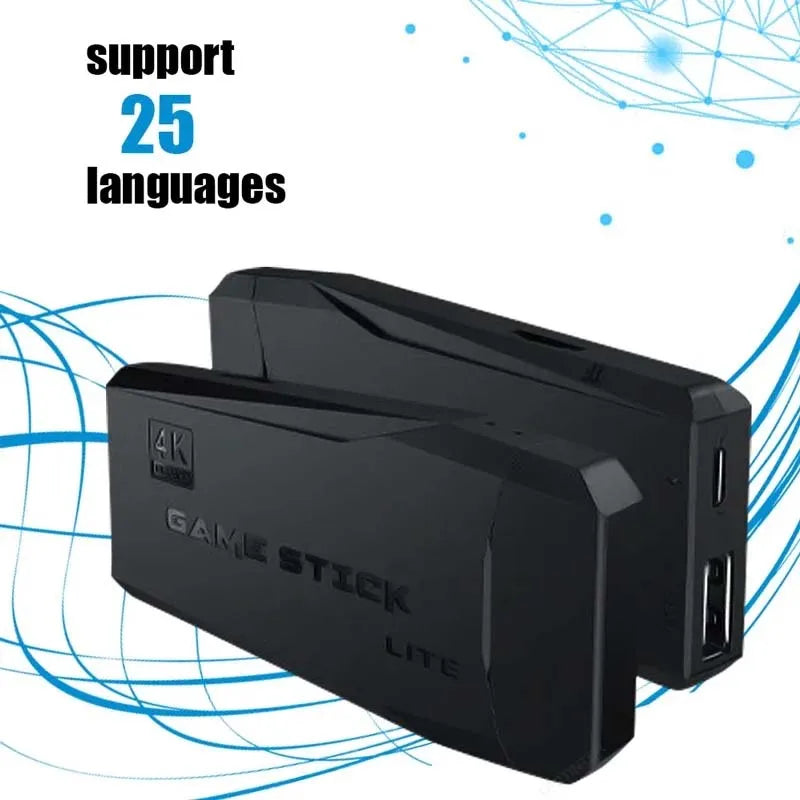 HDMI 4K TV Game Stick Console | 64GB with 20,000+ Retro Games & 2 Wireless Gamepads