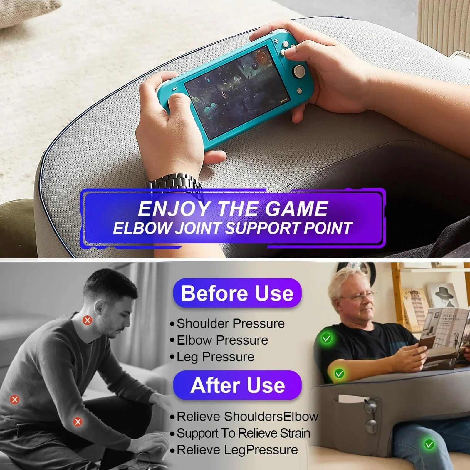 Reading Lap Pillow Laptop Desk for Bed