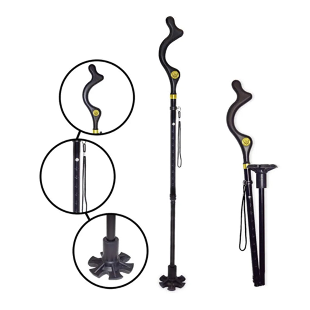 Adjustable Walking Stick with Ergonomic Handle and Stability Tip