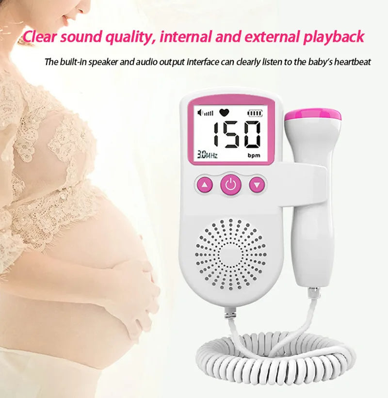 Doppler Pregnancy Fetal Baby Heart Rate Monitor
