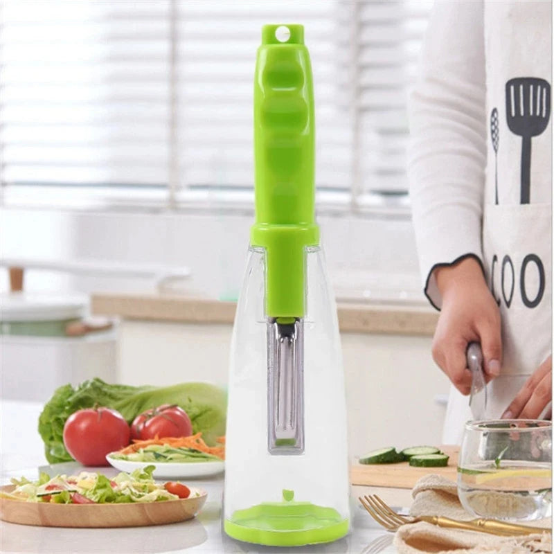 Multifunction Apple and Vegetable Peeler with Storage Tube