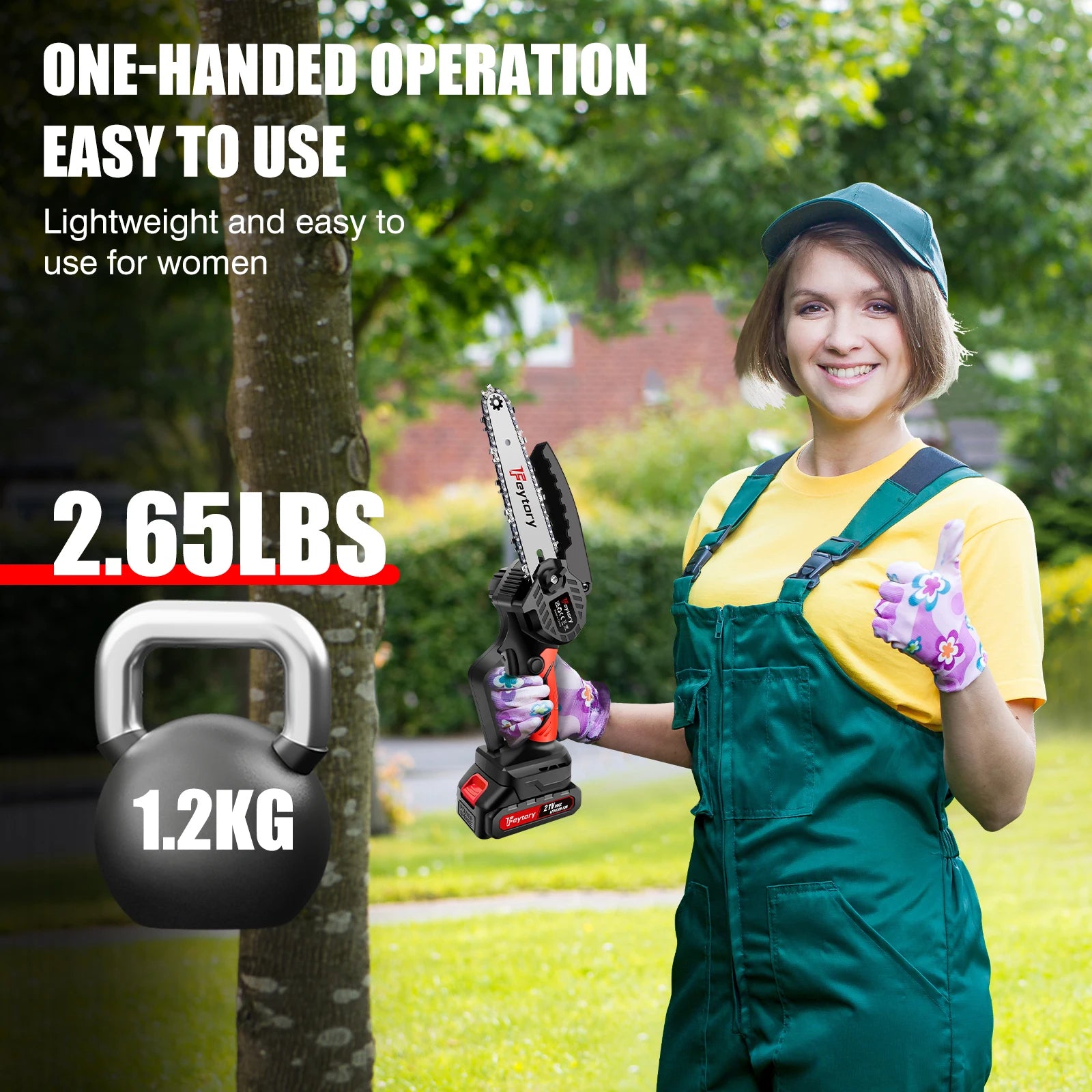 Mini Chainsaw 6 Inch - Powerful Cordless Rechargeable Handheld Small Electric Saw