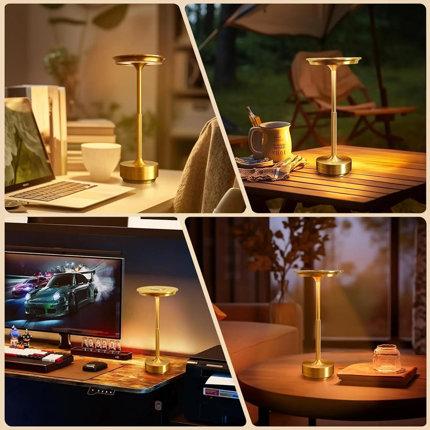 Cordless Modern Aura Table Lamp - Cordless Table Lamp with Touch Control & Modern Nordic Design