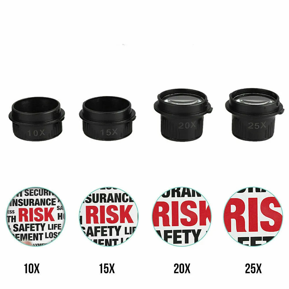 Headband Head Magnifier 8 Lens LED Light Jeweler Glasses