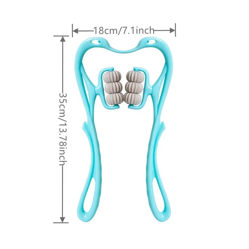 Manual Neck and Shoulder Massager with Kneading Rollers
