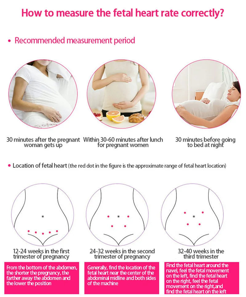 Doppler Pregnancy Fetal Baby Heart Rate Monitor