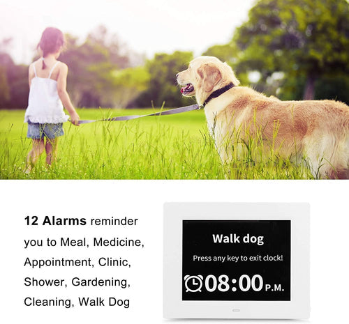 Digital Day Clock for Seniors – 7" Display 12 Alarms Ideal for Dementia & Memory Loss