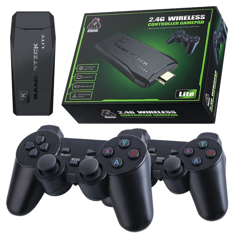 HDMI 4K TV Game Stick Console | 64GB with 20,000+ Retro Games & 2 Wireless Gamepads