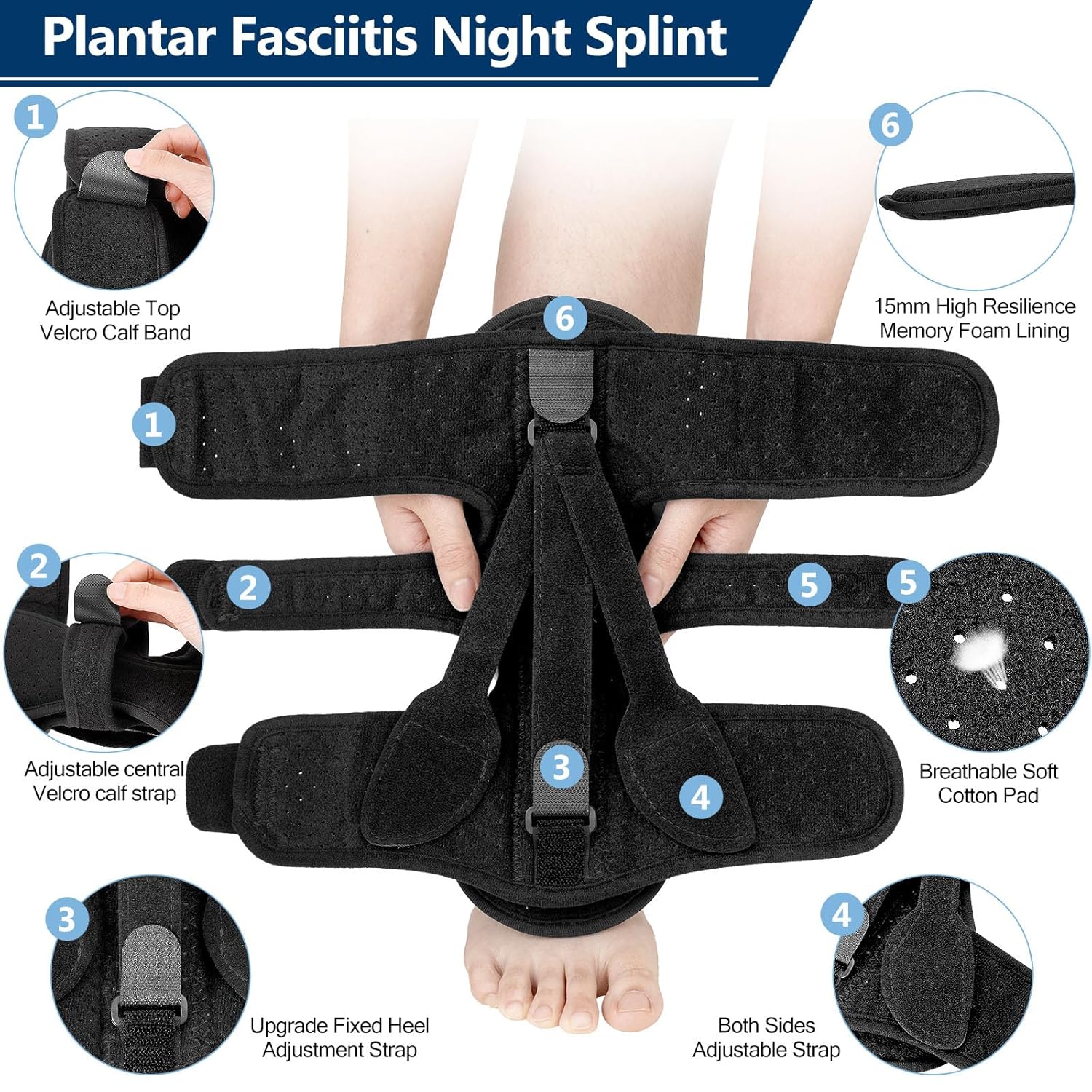 ReliefFlex | Premium Night Splint for Plantar Fasciitis – Pain Relief & Improved Sleep