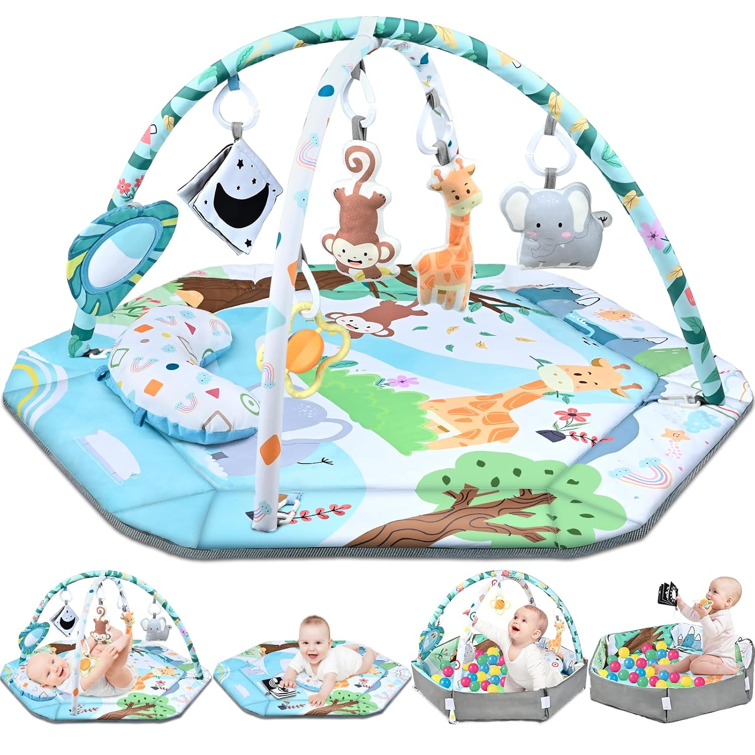 Baby Activity Play Mat | 8-in-1 Sensory Development Center