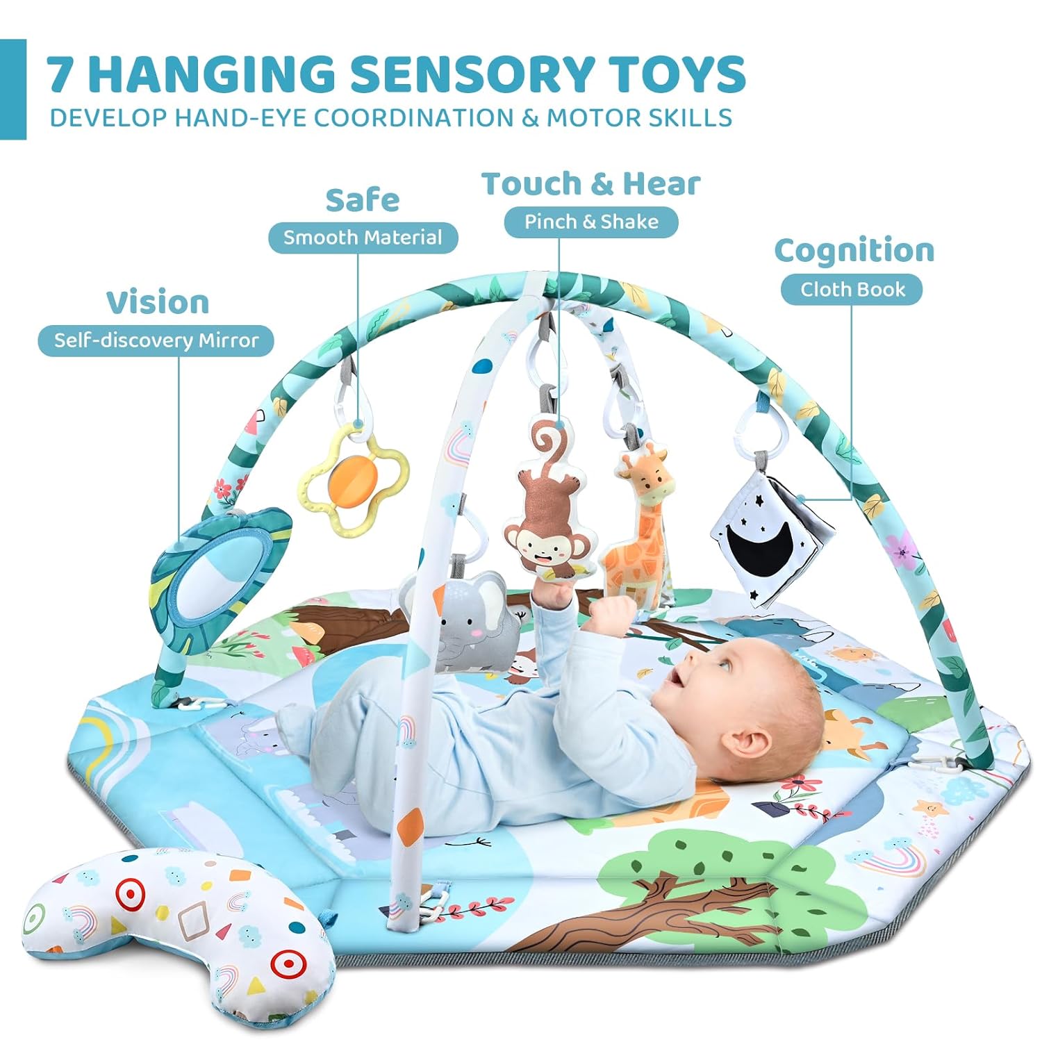 Baby Activity Play Mat | 8-in-1 Sensory Development Center