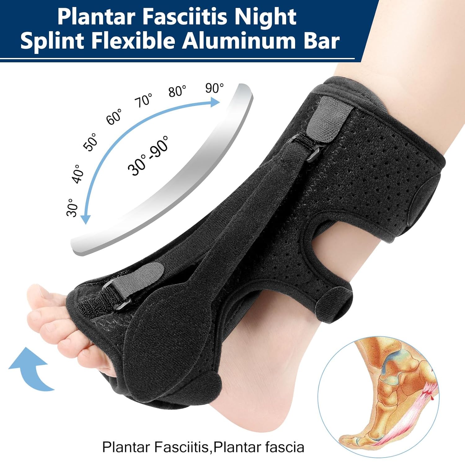 ReliefFlex | Premium Night Splint for Plantar Fasciitis – Pain Relief & Improved Sleep