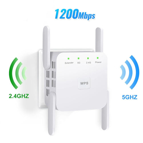1200Mbps 5GHz Wireless WiFi Extender | Boost Your Internet with Dual-Band Repeater & Firewall