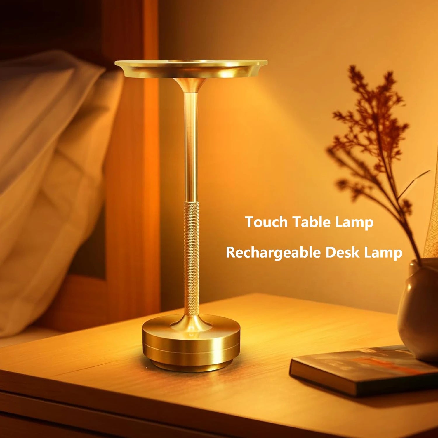 Lampe de Table Moderne Aura Sans Fil – Lampe de Table Rechargeable avec Commande Tactile & Design Nordique Moderne
