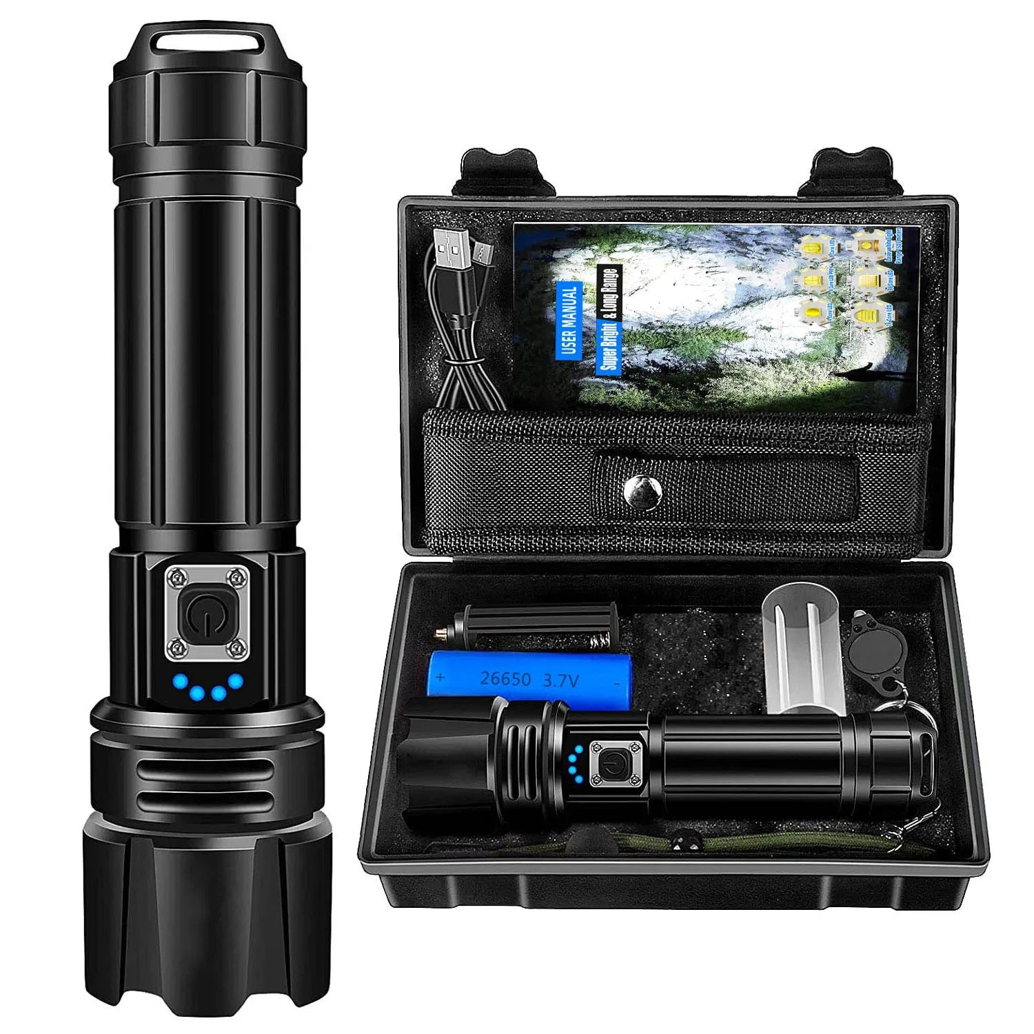 Lampe torche la plus puissante 90000 lumens XHP50.2
