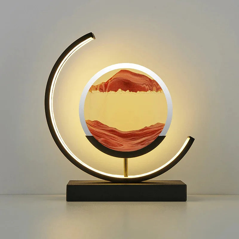 Paysages Sablés Profonds : Art du Sable Illuminé pour une Décoration Intérieure Apaisante