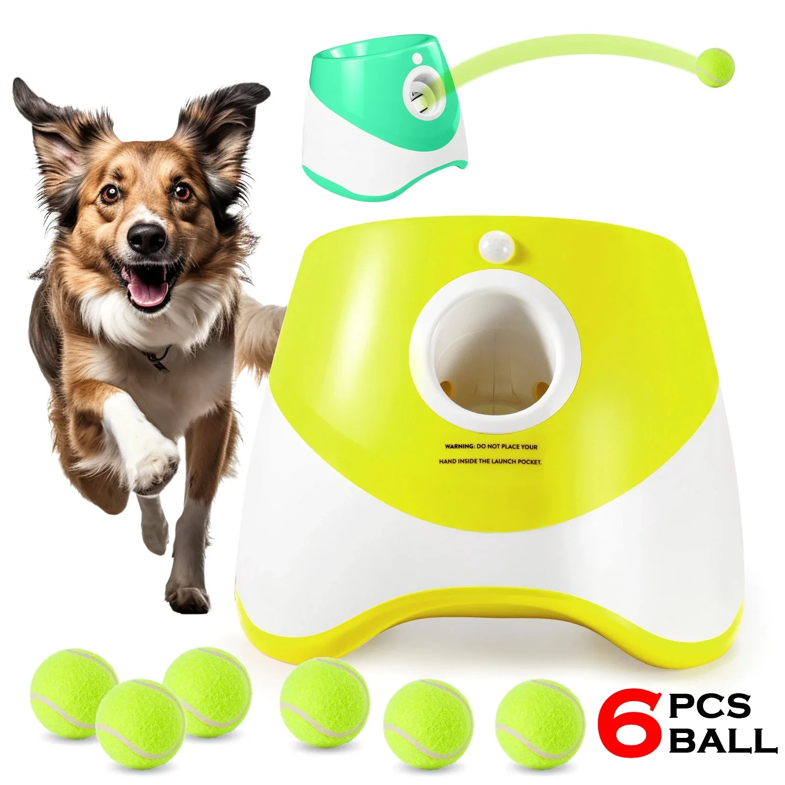 Lanceur de Balles Automatique pour Chien avec 3 Réglages de Distance