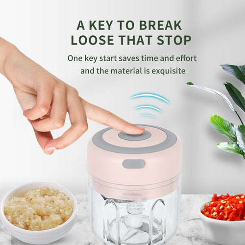 Mini broyeur à ail électrique rechargeable – Presse à ail sans fil & Robot culinaire