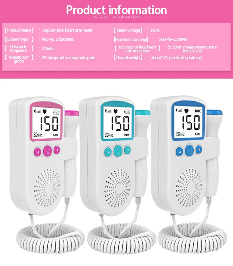 Moniteur de fréquence cardiaque fœtale Doppler pour grossesse