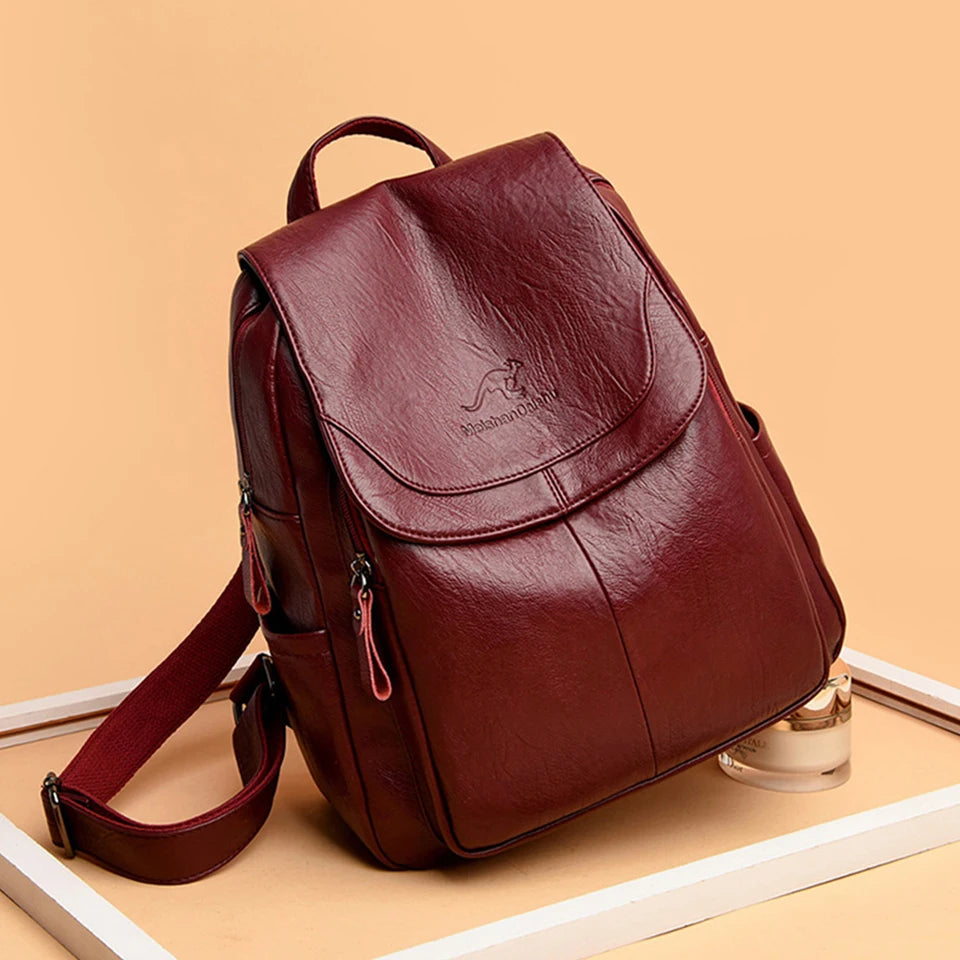 Anti theft Mini Leather Backpack for Women