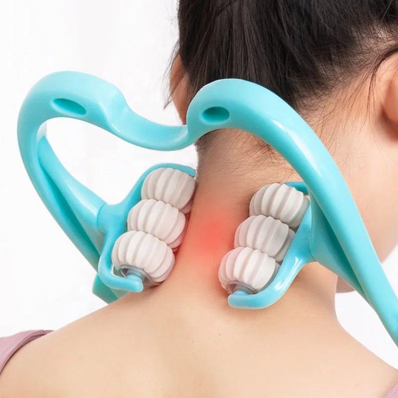 Manual Neck and Shoulder Massager with Kneading Rollers