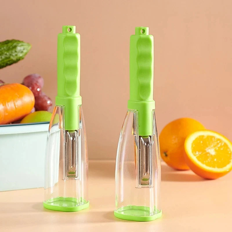 Éplucheur Multifonction pour Pommes et Légumes avec Tube de Rangement