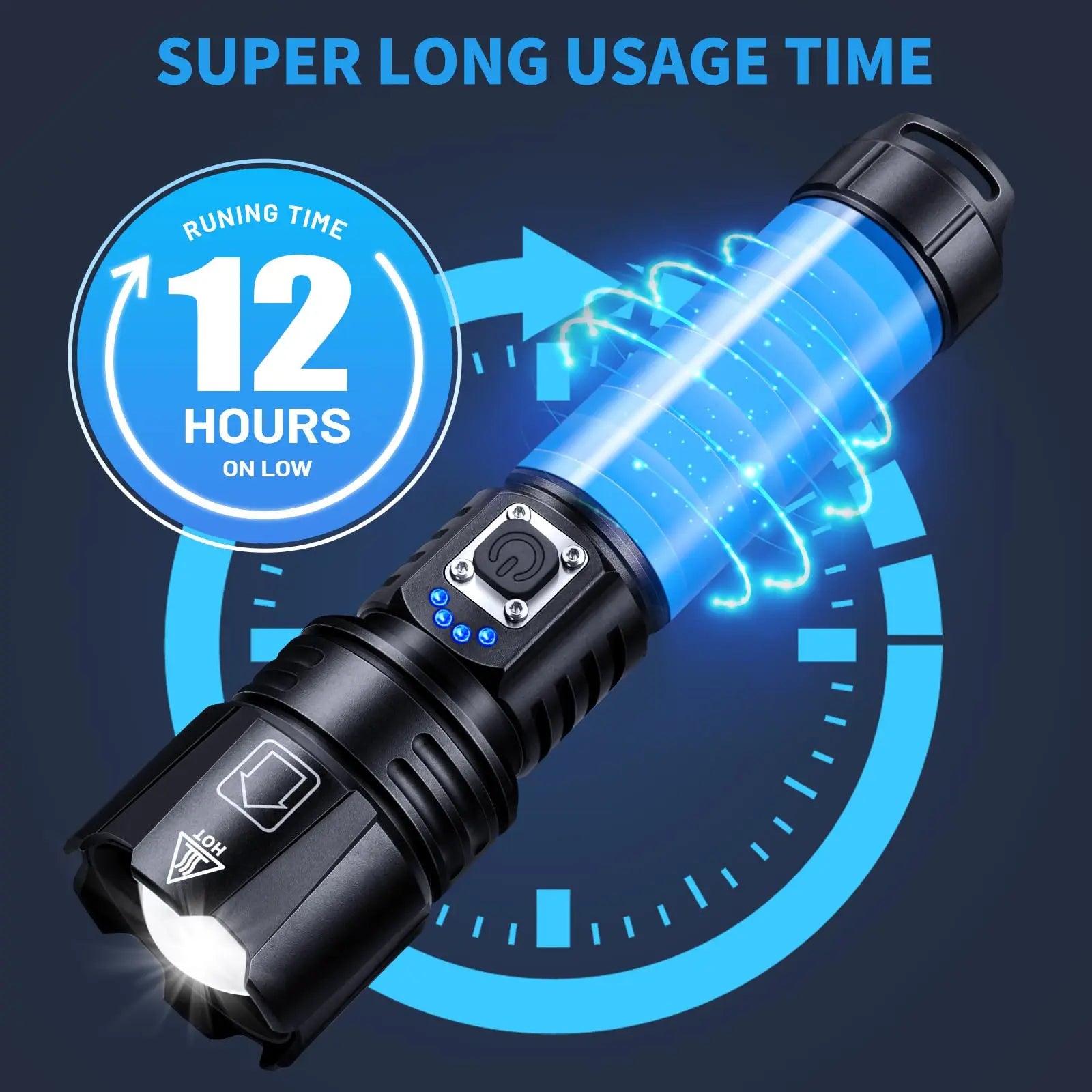 Lampe torche la plus puissante 90000 lumens XHP50.2