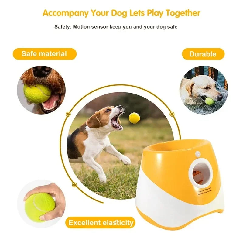 Lanceur de Balles Automatique pour Chien avec 3 Réglages de Distance