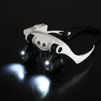 Headband Head Magnifier 8 Lens LED Light Jeweler Glasses