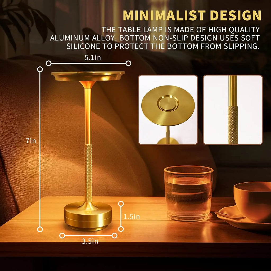 Lampe de Table Moderne Aura Sans Fil – Lampe de Table Rechargeable avec Commande Tactile & Design Nordique Moderne