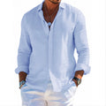 Chemise décontractée pour homme en lin mélangé