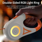 Laisse rétractable pour chien avec lampe de poche