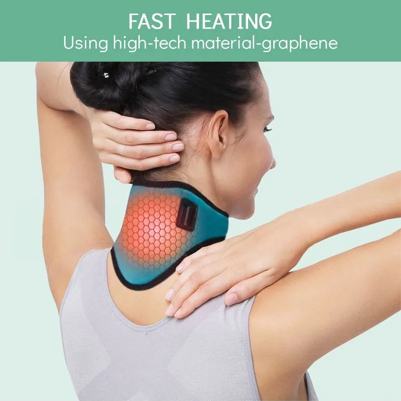 Collier Cervical Électrique Chauffant pour Soulagement de la Douleur