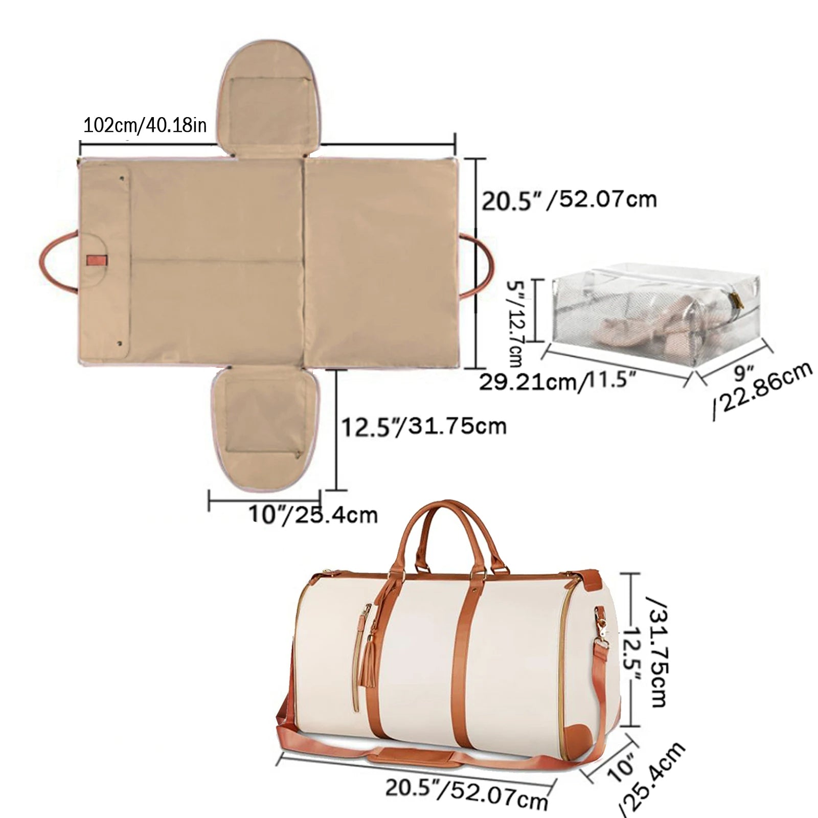 Foldable Carry-on Clothing Travel Bag - Duffel Bag Women's Business Travel Bag