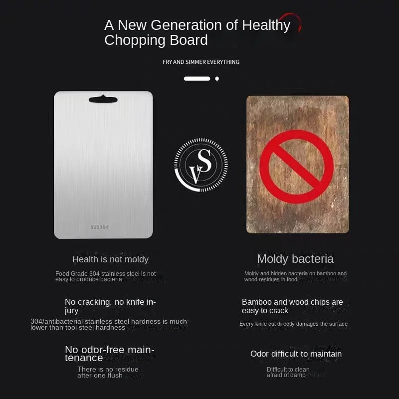 Planche à Découper en Acier Inoxydable – Antibactérienne et de Qualité Alimentaire