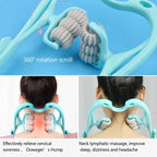 Manual Neck and Shoulder Massager with Kneading Rollers
