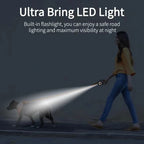 Laisse rétractable pour chien avec lampe de poche