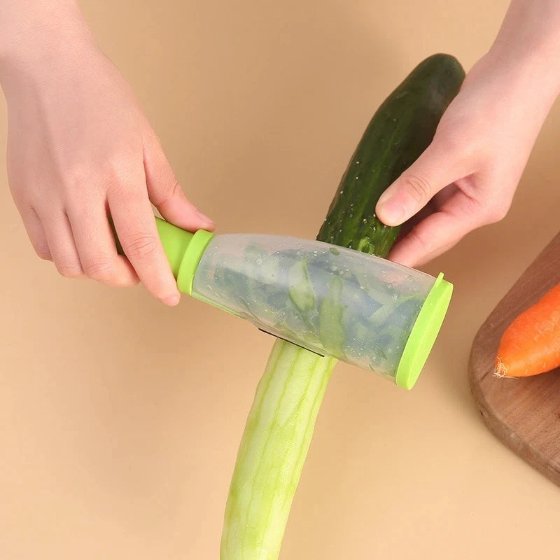 Éplucheur Multifonction pour Pommes et Légumes avec Tube de Rangement