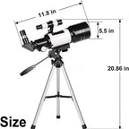 Télescope astronomique professionnel – Observation de la Lune avec trépied et table – Zoom 150x