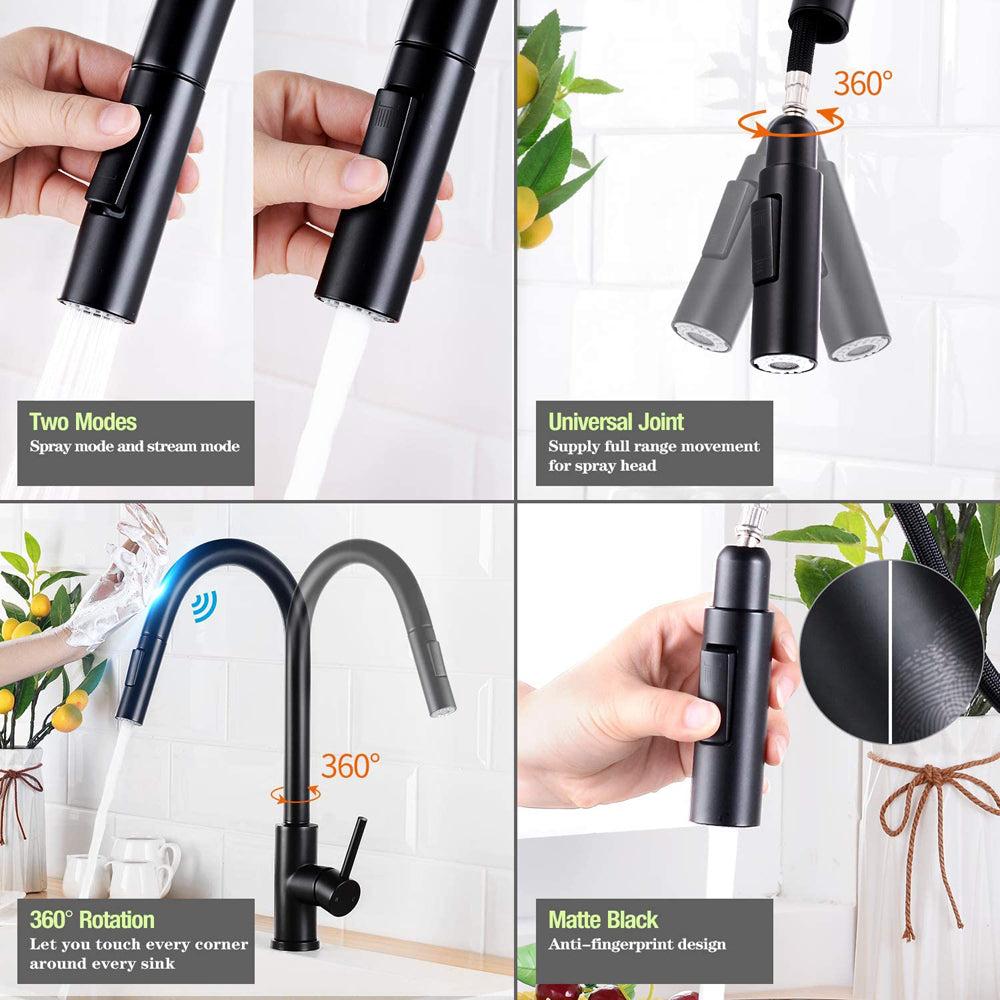 Robinet de Cuisine à Capteur Tactile avec Pulvérisateur Extractible – Design Intelligent et Moderne