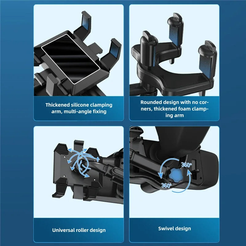 Support de Téléphone Voiture Rotatif et Rétractable – Support Téléphone Rétroviseur 360 Degrés