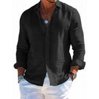 Chemise décontractée pour homme en lin mélangé
