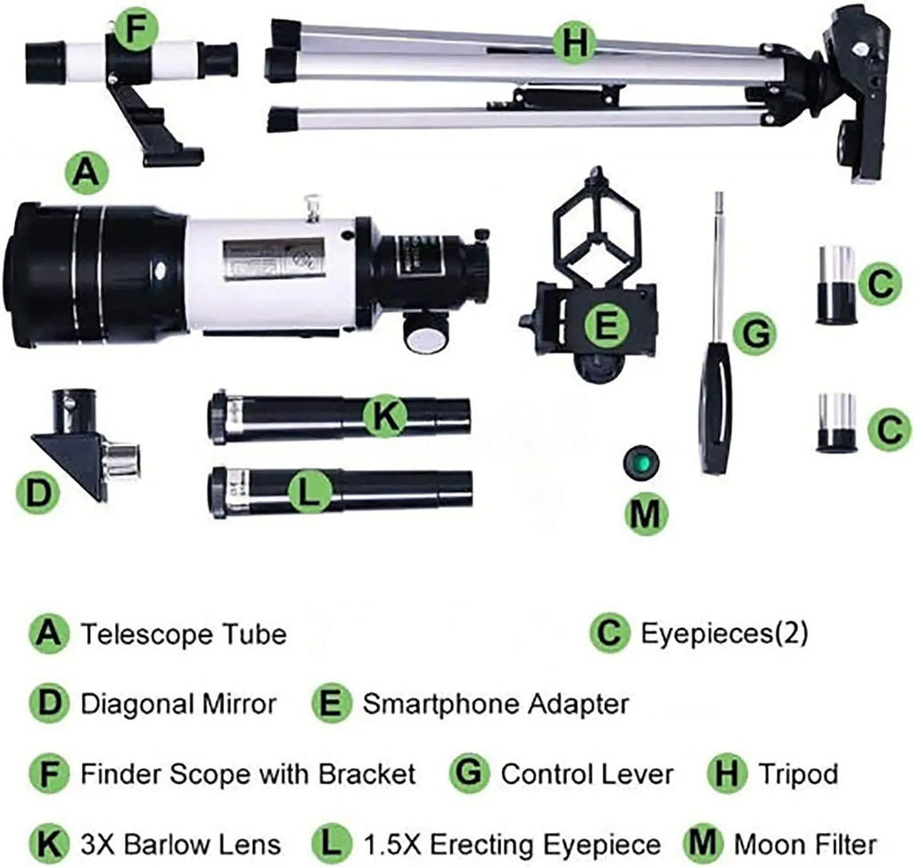 Télescope astronomique professionnel – Observation de la Lune avec trépied et table – Zoom 150x