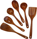 Premium Natural Teak Wood Kitchen Utensils – Eco-Friendly, Non-Toxic Cooking Spoons, Cookware for Home Everyday Use