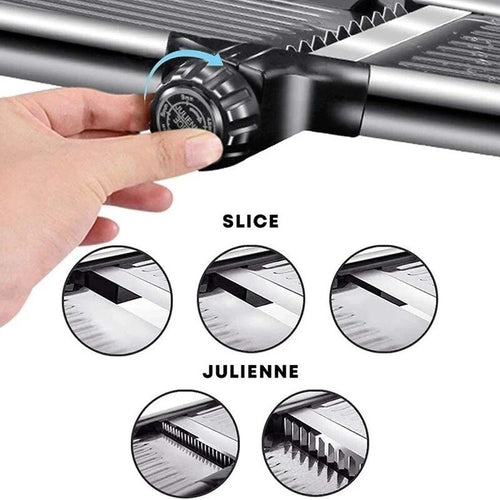 Professional Mandoline Slicer – Adjustable Stainless Steel Vegetable Cutter with Safety Guard & Gloves