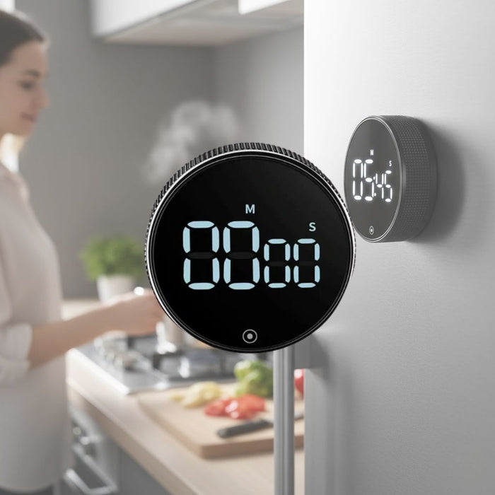 minuterie-de-cuisine-smarttime | fonctionnement simple à un tour, grand écran LED et alarme réglable pour cuisine, étude et usage en classe