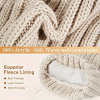 Winter Knit Hat Scarf Gloves Set | Touchscreen Compatible 3-Piece