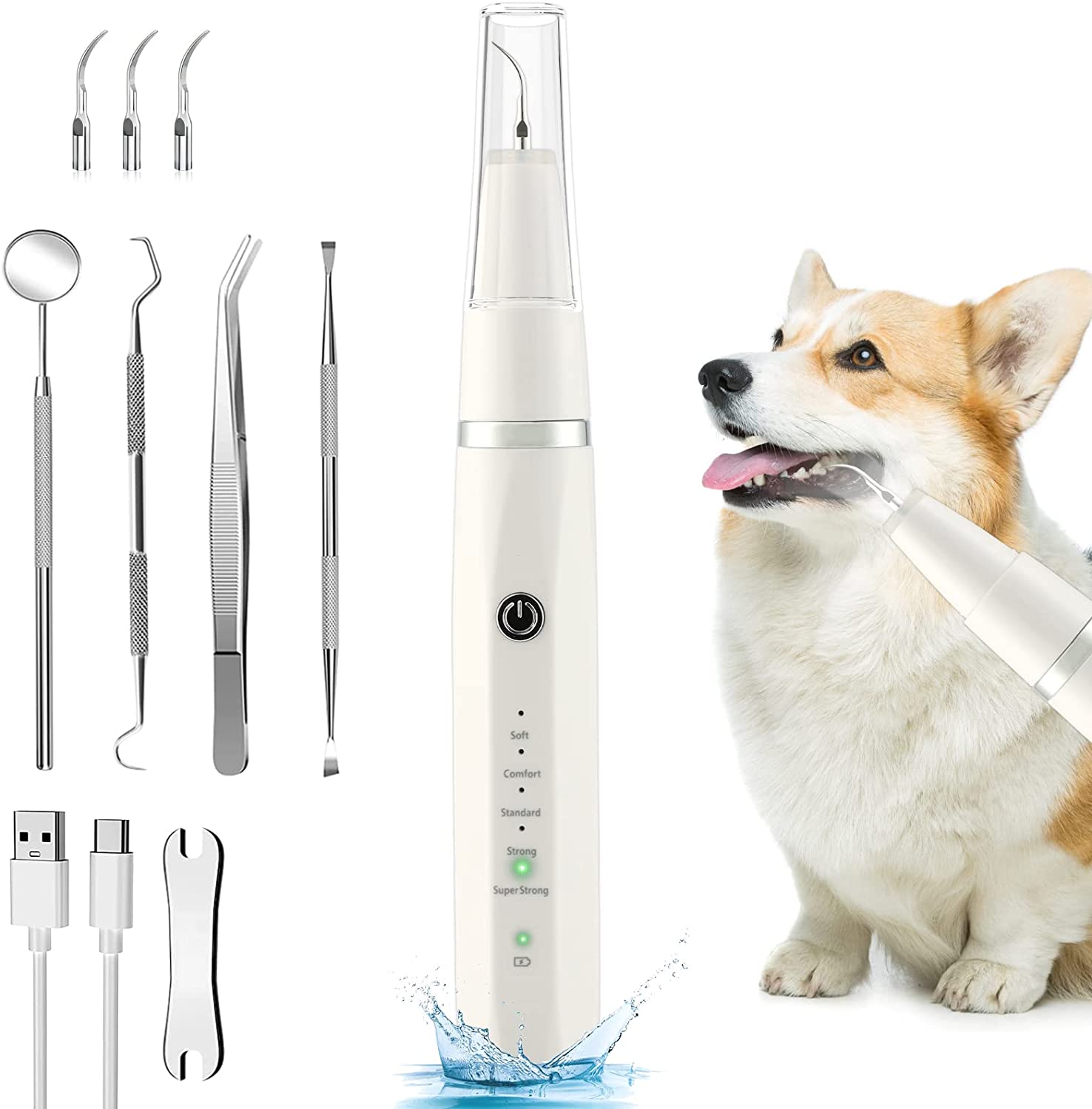 Professional Pet Ultrasonic Tartar Remover – Gentle & Effective Dental Care for Dogs and Cats