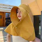 Elegant Wide Brim Sun Protection Shawl Hat for Women